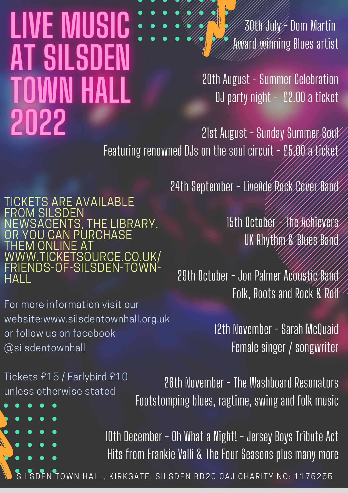 What's On, Silsden Town Hall, 2022